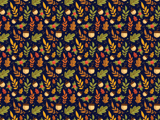 seamless pattern with leaves