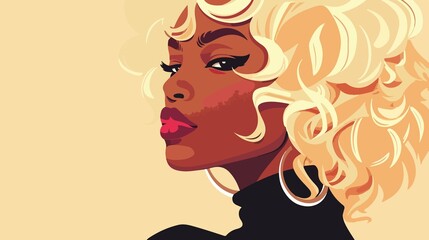 Stylish Fashion Model with Blond Hair and Curly Wig Looking Glamorous