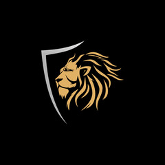 Lion Badge Mascot Logo Design