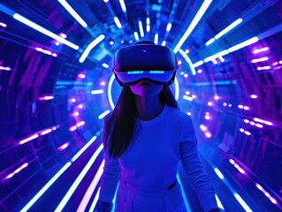 A futuristic brand experience with VR and sensory technology, immersing visitors in a fully developed universe
