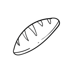 Simple Line Art Drawing of a Loaf of Bread