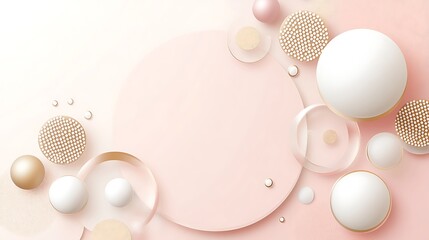 Abstract Pastel Pink Gold Sphere Background Design