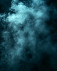 Teal smoke plumes on black background.