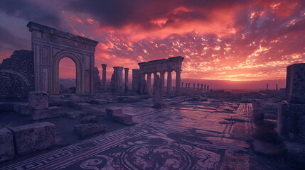 Fototapeta premium Mystical atmosphere Volubilis is imbued with the a_002