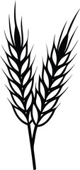 Wheat silhouette vector art, Wheat line art vector illustration, Wheat vector icon design
