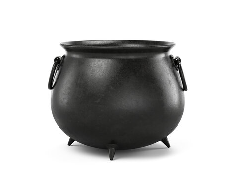 Witch cauldron isolated on white - 3d illustration