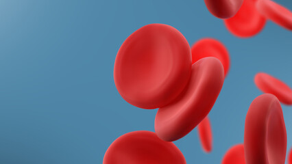 Human red blood cells. 3d illustration.