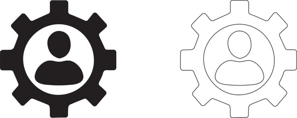 Soft skills vector icon.
User management logo. 
