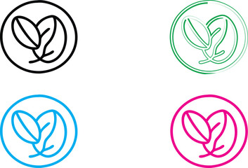 Icon set, no smoking symbol, circular design, stylized hand holding cigarette, crossed out symbol, black and white version, blue version, green version, pink version, minimalist graphics, vector illus