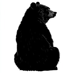 Obraz premium Majestic bear sitting, profile view