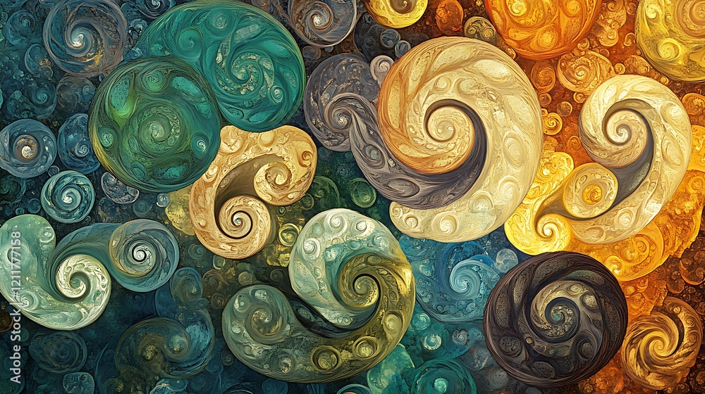 Wall mural a detailed and intricate fractal pattern in shade background