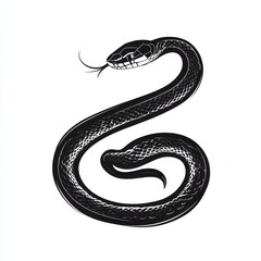 Obraz premium Black and white illustration of a snake