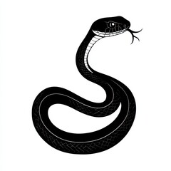 Silhouette of a snake, elegant and dark.