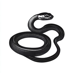 Obraz premium Elegant Black Snake Illustration