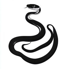Elegant Black Snake Illustration