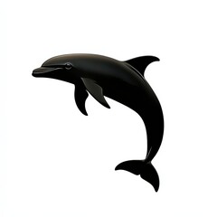 Fototapeta premium Sleek Black Dolphin Leaps
