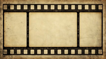 Film strip with a black grunge border with aged vintage look