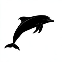 Fototapeta premium Silhouette of a dolphin leaping.