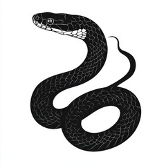 Fototapeta premium Elegant Black Snake Illustration