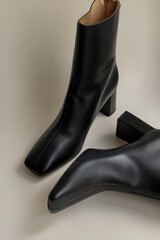 Stylish fashion product photography of modern leather boots
