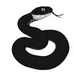 Fototapeta premium Stylized black snake illustration