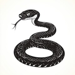 Obraz premium Black and white illustration of a snake