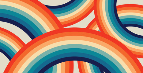 Obraz premium retro multicolor round background design 