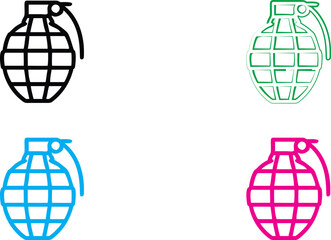 Icon set, no smoking symbol, circular design, stylized hand holding cigarette, crossed out symbol, black and white version, blue version, green version, pink version, minimalist graphics, vector illus