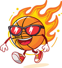 Cool Basketball Design: Flaming Sports Graphic