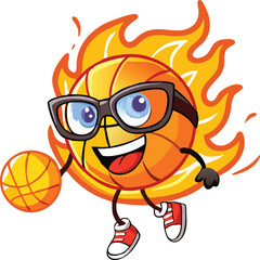 Cool Basketball Design: Flaming Sports Graphic