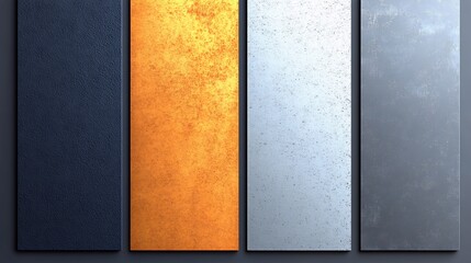 Fototapeta premium Textured Metal Panels Warm Gold Silver Gray Abstract Background. AI Generated