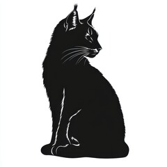 Elegant black cat silhouette.