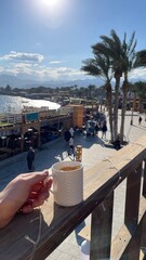 view over sea town dahab from a cafe rooftop