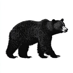 Majestic black bear illustration