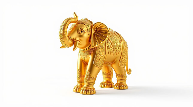 Golden elephant statue - Powered by Adobe