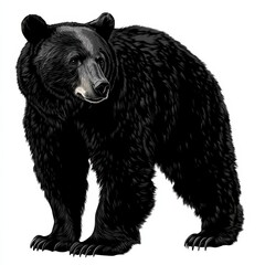 Majestic black bear standing tall.