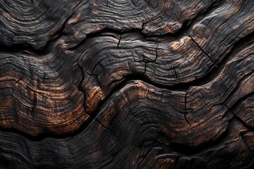 Naklejka premium Dark Wood Grain Abstract Texture Background