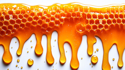 Mouthwatering Honeycomb Dripping Honey: A Sweet, Golden Delight
