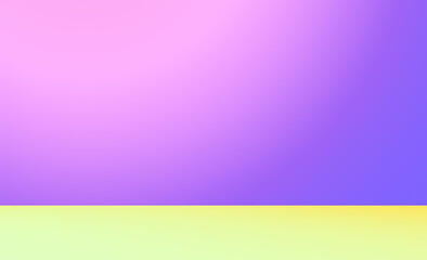Fototapeta premium Abstract purple wall and yellow green floor neon colour with light shadow over lay effect. Colourful background. Modern room studio for product presentation display cosmetic fashion beauty showroom. 