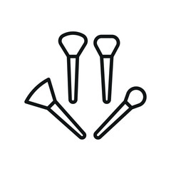 Makeup brush beauty icon in a flat and modern design, making cosmetic branding visually appealing