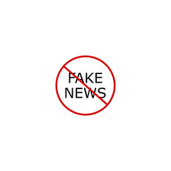 Stop fake news and propaganda o tv and social media, icon isolated on white background.