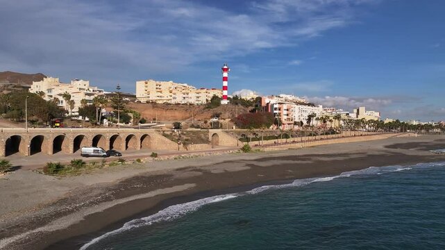 Faro Maritimo de Adra, Almer&iacute;a en el Mar Mediterr&aacute;neo