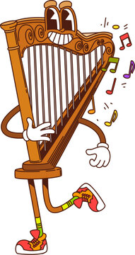 cartoon harp playing music clip art preview