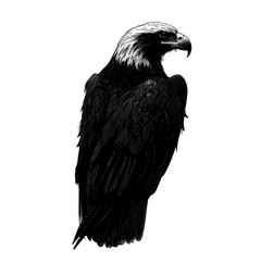 Fototapeta premium Majestic eagle in monochrome sketch.