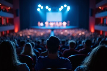 Hosting a Movie Night with Friends and Family Using a Large Screen Projector for a Memorable Cinema Experience, Home Entertainment and Bonding Moments Generative AI