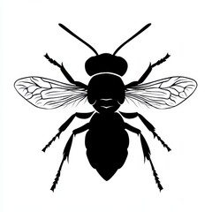 Bee Silhouette: A Striking Monochrome Design
