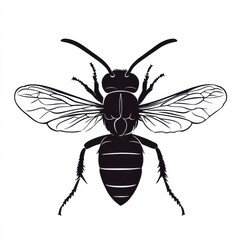 Monochrome Bee Silhouette