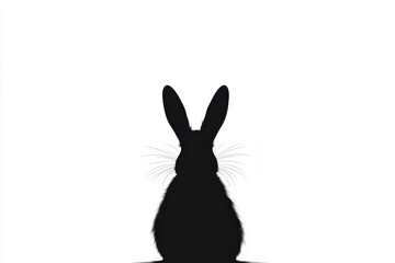 Obraz premium Silhouette of a fluffy bunny.