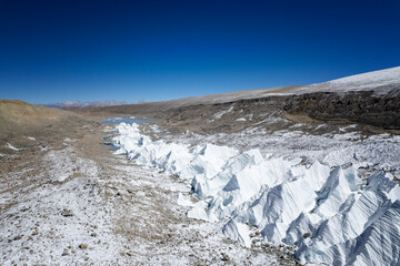Mount Shishapangma and Yebokangal Ri glacier in Tibet
