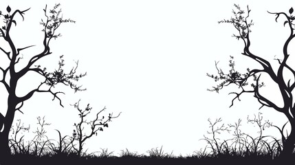 Obraz premium Elegant Frame with Silhouette Creepers Nature Design Vector Illustration